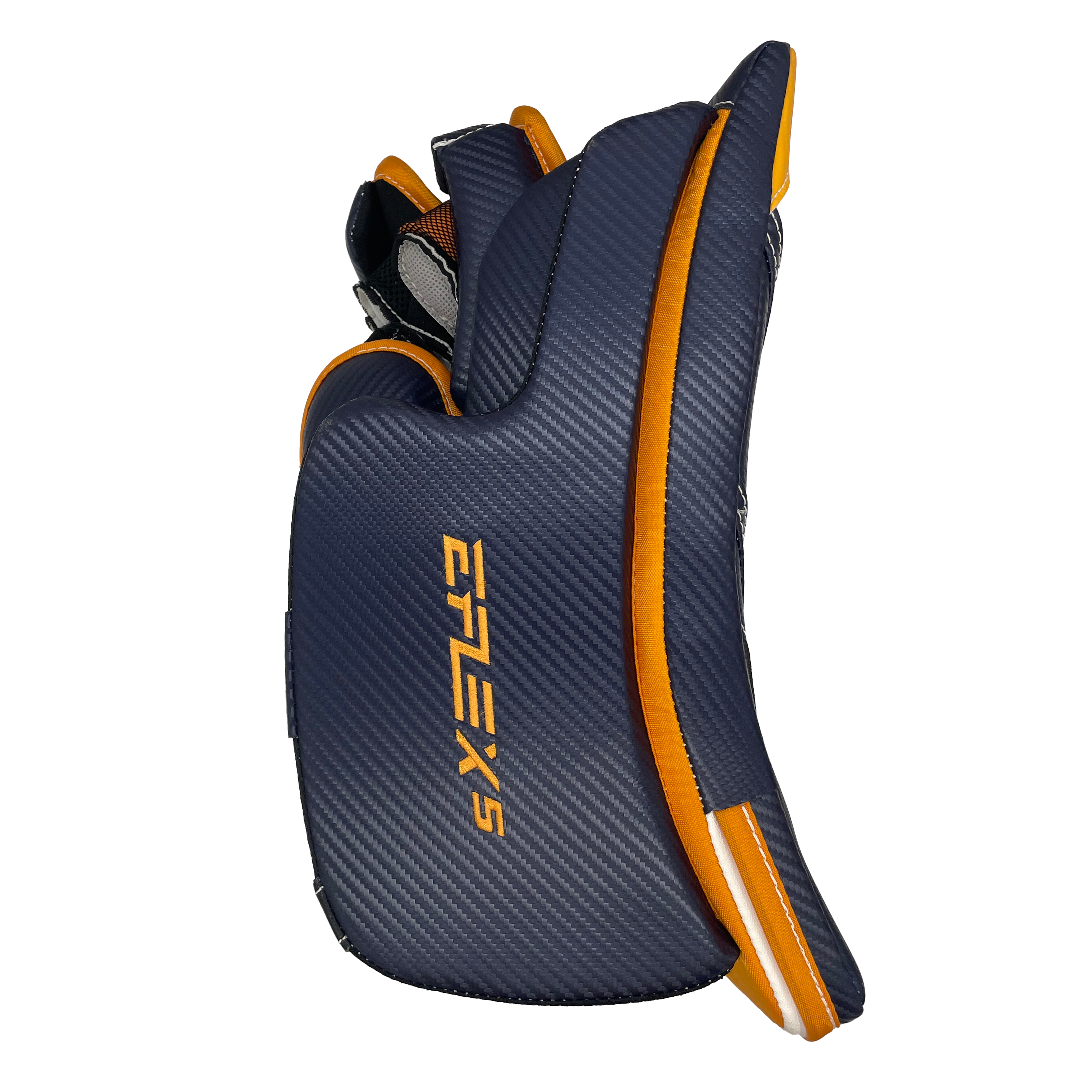 CCM Extreme Flex 5 - Nouveau bloqueur de gardien Pro Stock (bleu marine/jaune/blanc)